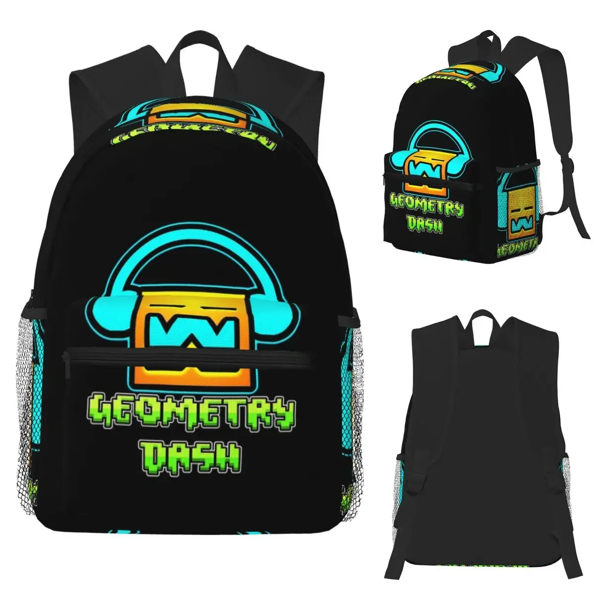 

Geometry Dash Student Backpack School Bag Hiking Travel Daypack for Boys Girls Fashion Bookbag Shoulder Bags