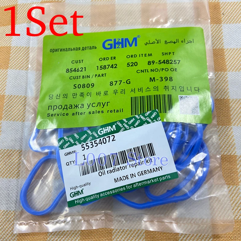 1Set Cooling System Oil- Cooler Gasket Seals Blue 24445723 55354072 55354071 For Chevrolet Cruze 1.6L 1.8L Sonic Astra Zafira