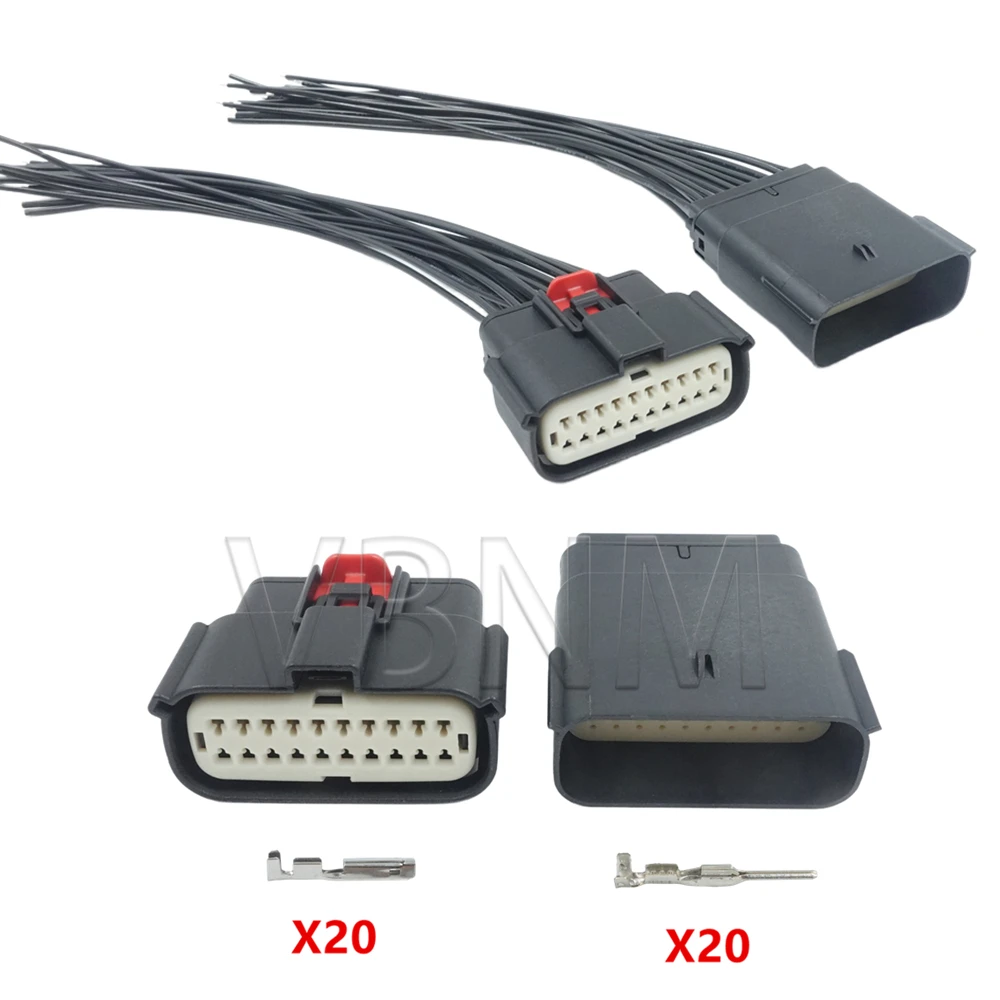 20 Pin Autowaterproof Connector Light Lamp Plug Electric Socket 33482-2132 33472-2001 For Ford Mondeo EDGE Buick Chevrolet