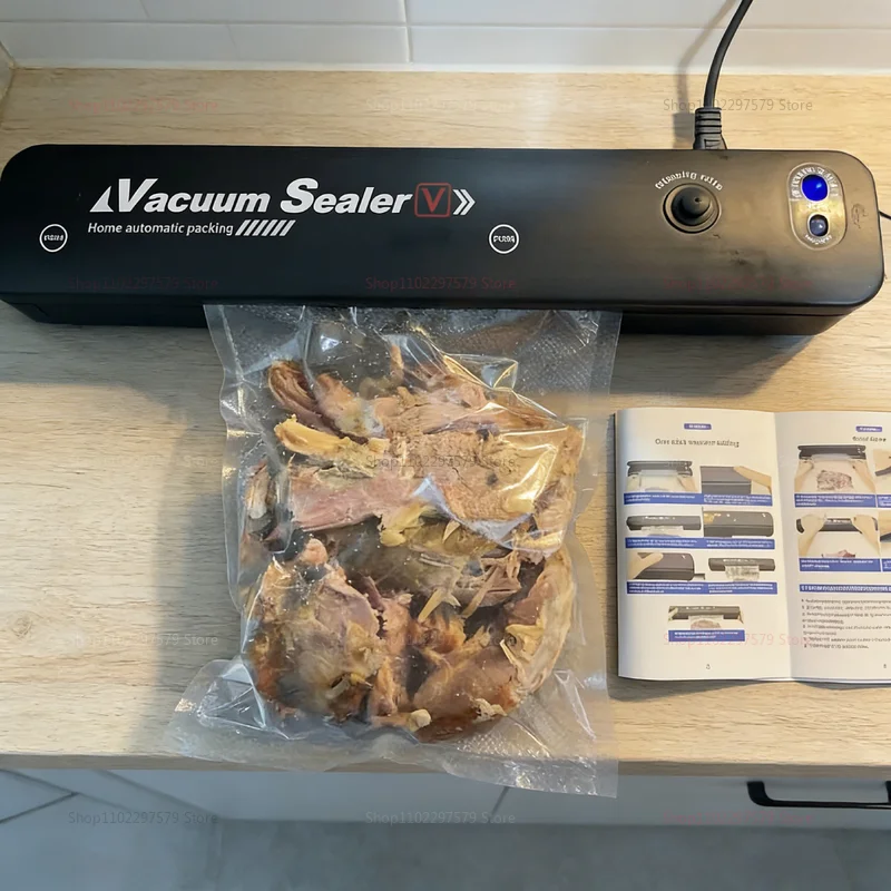 Sellador al Vacío Automático Pequeño para Empacar Alimentos, Máquina de Sellado por Compresión para Alimentos Cocinados, Selladores de Plástico para Almacenamiento en la Cocina