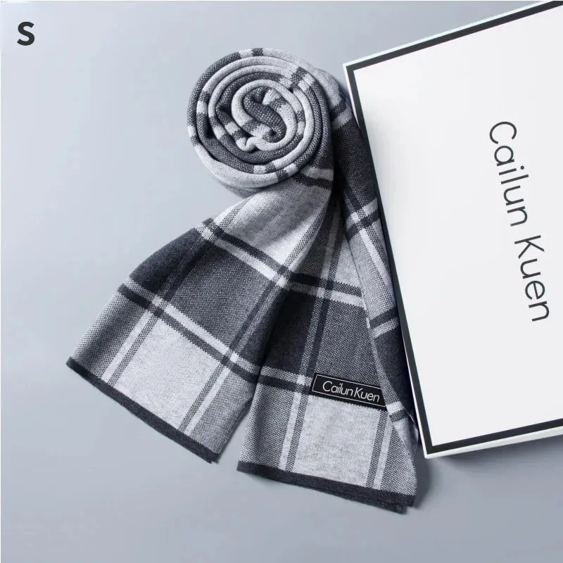 High Quality Wool Men Scarf Autumn Winter Classic Business Thermal Muffler Male Soft Korean Version Long Thick Warm Shawl No Box