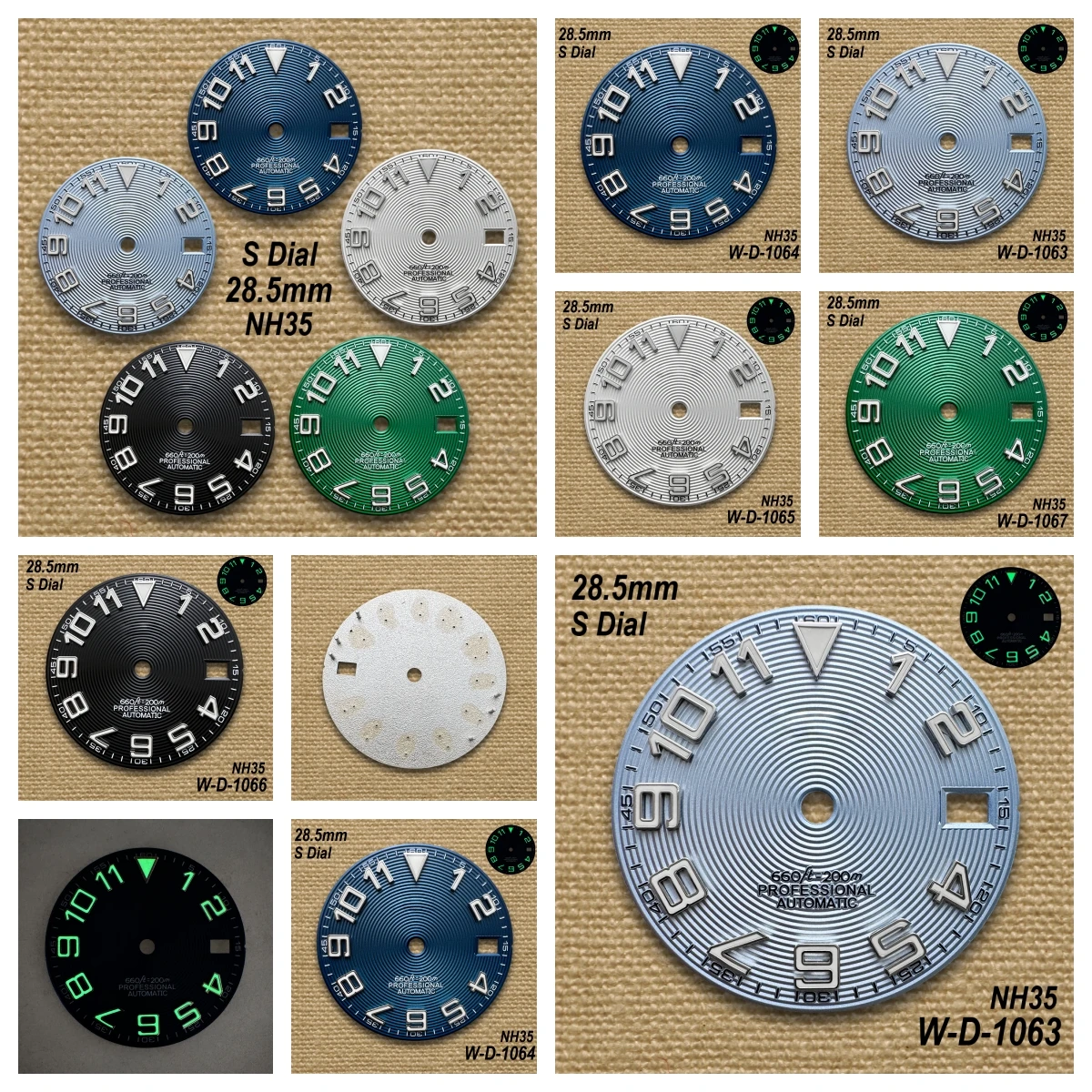 

28.5mm S Logo New Dial, Suitable For NH35/NH36 Japanese Movement Green Luminous High-Quality Watch Modification Accessories