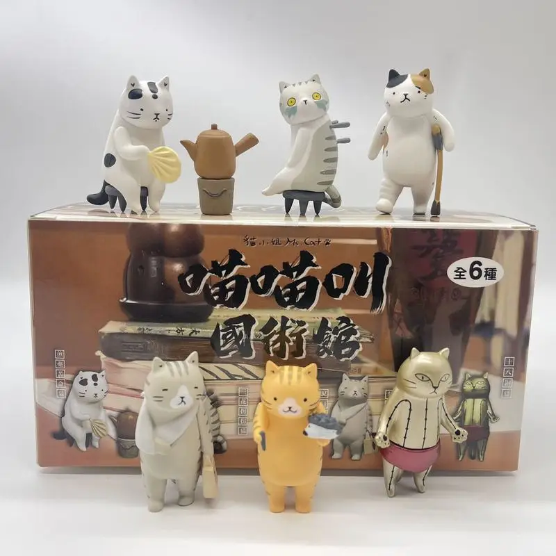 

Традиционная китайская медицина с изображением кошки, иглоукалывание, зал боевых искусств, слепая коробка, исцеление, эмоциональная мини-фигурка, подарки на день рождения