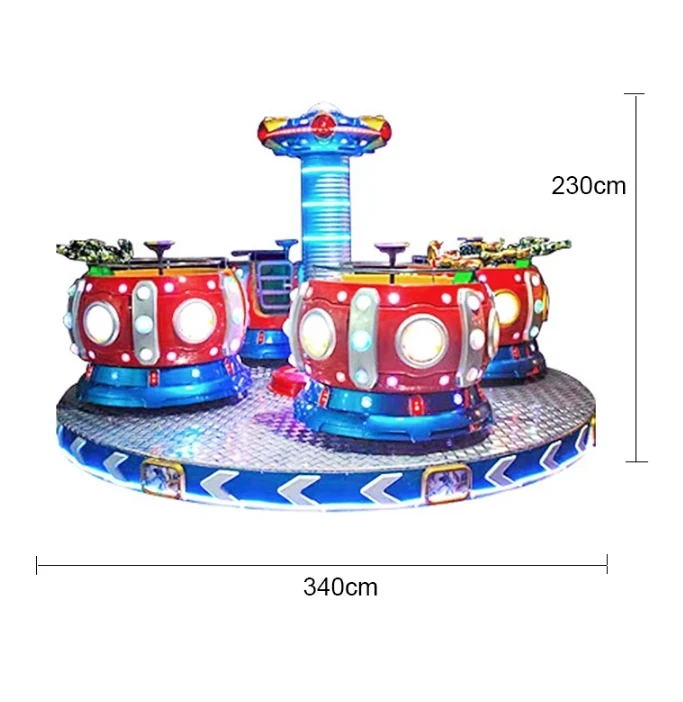 Indoor-Outdoor Kiddy Ride Coin-Operated Space Turntable 3-Player Electric Swing Machine Amusement Children Englishpromote sales