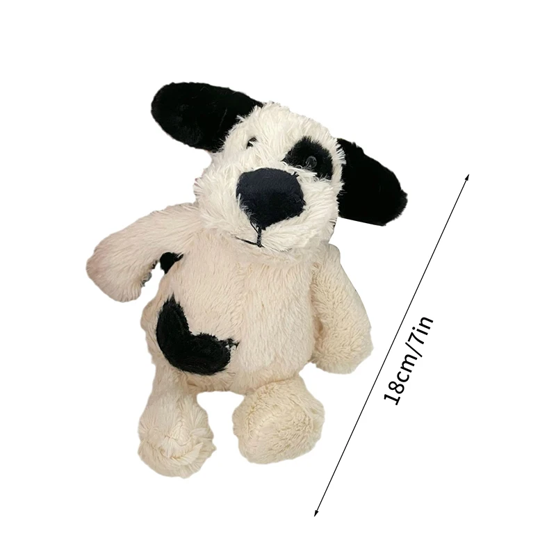 قلادة من القطيفة على شكل جرو خجول مقاس 15 سم، تميمة كلب متقطعة محشوة ناعمة، مثالية لحقيبة الظهر ومفاتيح السيارة