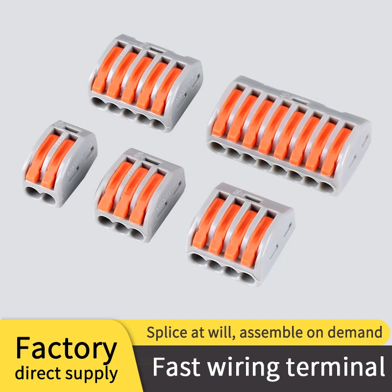 

1/5/20pcs Wire Connector 2 3 5 Pin Electric Cable Led Strip Connectors Mini Cage Spring Universal Compact Quick Wiring Conductor