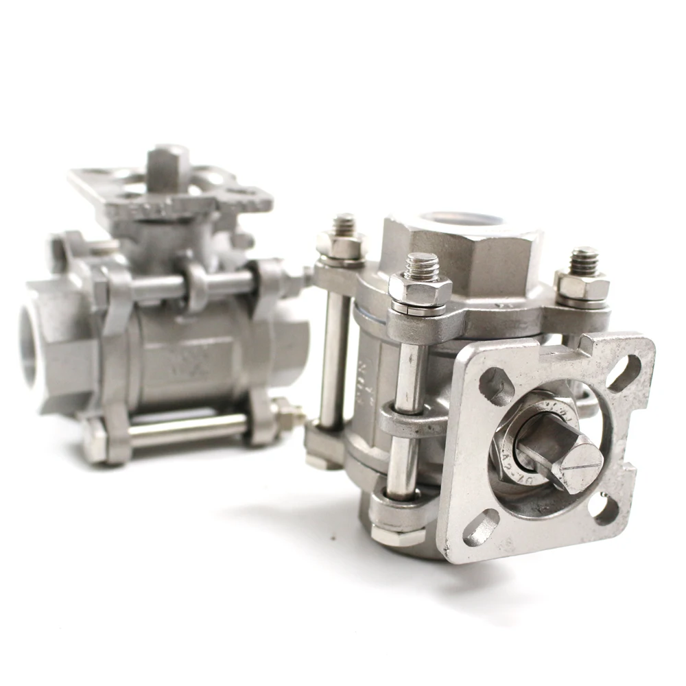 KXC Q11 DN32 DN40 CF8m 1000wog Manual OEM 3 Way Threaded Stainless Steel Ball Valve DIN BS Gas/Water/Oil Factory Wholesale