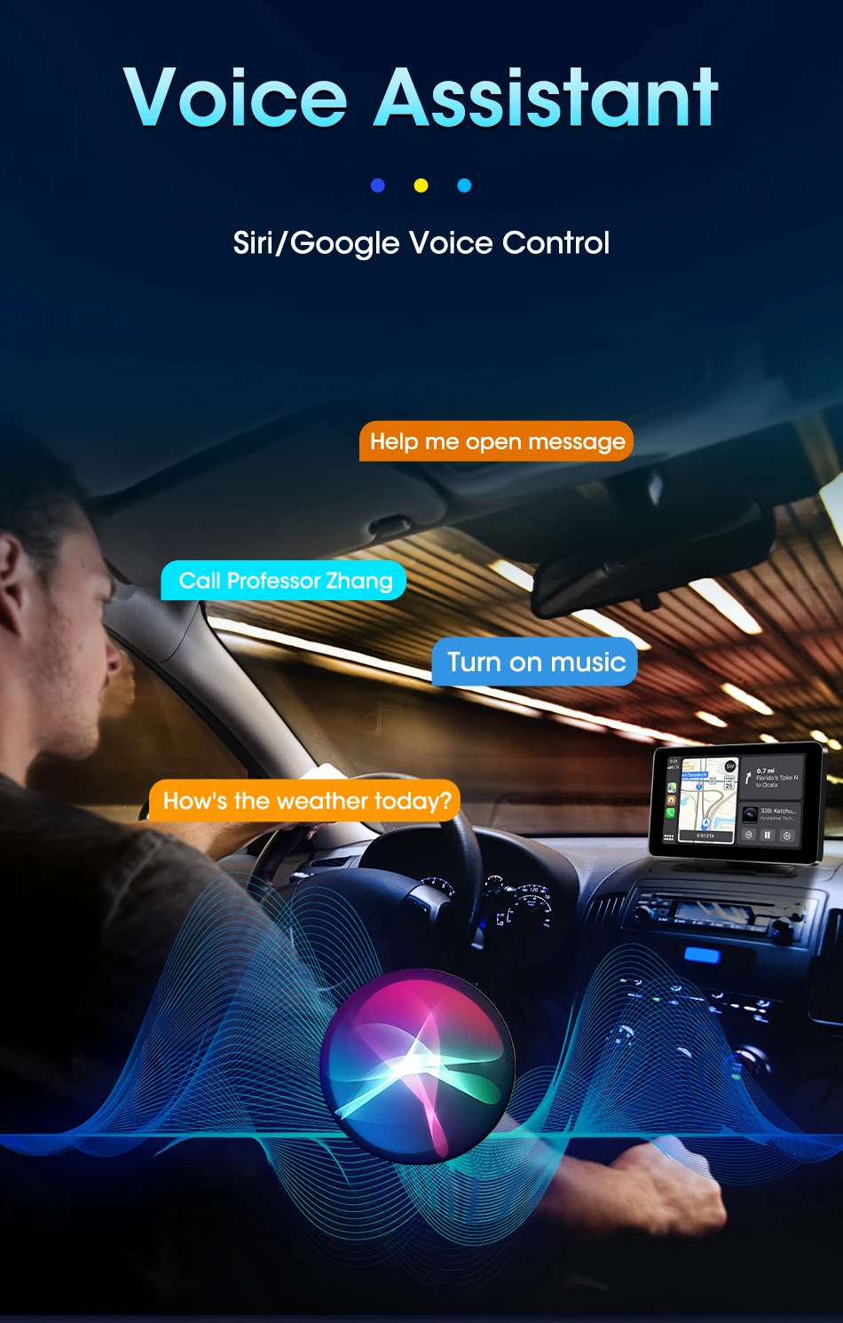 7 zoll Tragbare Auto Radio Drahtlose CarPlay Android Auto WIFI Multimedia Video Player Auto Intelligente System 5G WIFI BT FM AUX – Detail 7
