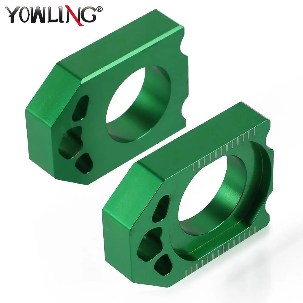 Tensor do bloco do eixo da motocicleta, ajustador Chain, Sliders do regulador, Kawasaki, KX125, 250, KX250F, KXF, 250, KX450F, KXF, 450, KLX450R