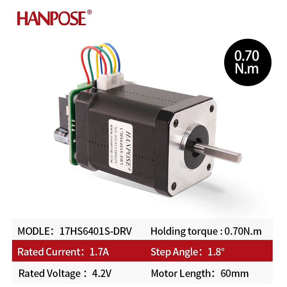 Nema17 integrated stepper motor drive 42x60mm 1.7A 70N.cm  17HS6401S-DRV integrated machine suitable For beauty medical machine