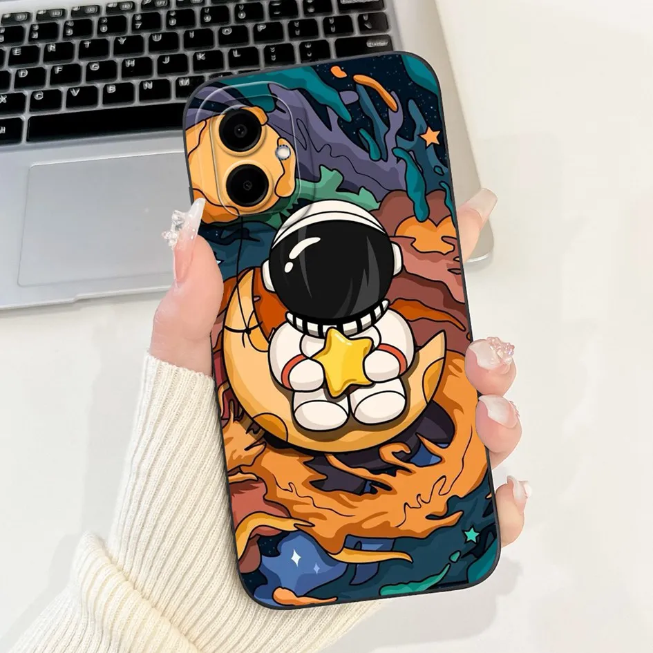 For Samsung Galaxy A06 Case Lovely Rabbit Panda Liquid Silicone Full Protection Matte Funda For Samsung A06 SM-A065F Phone Cover