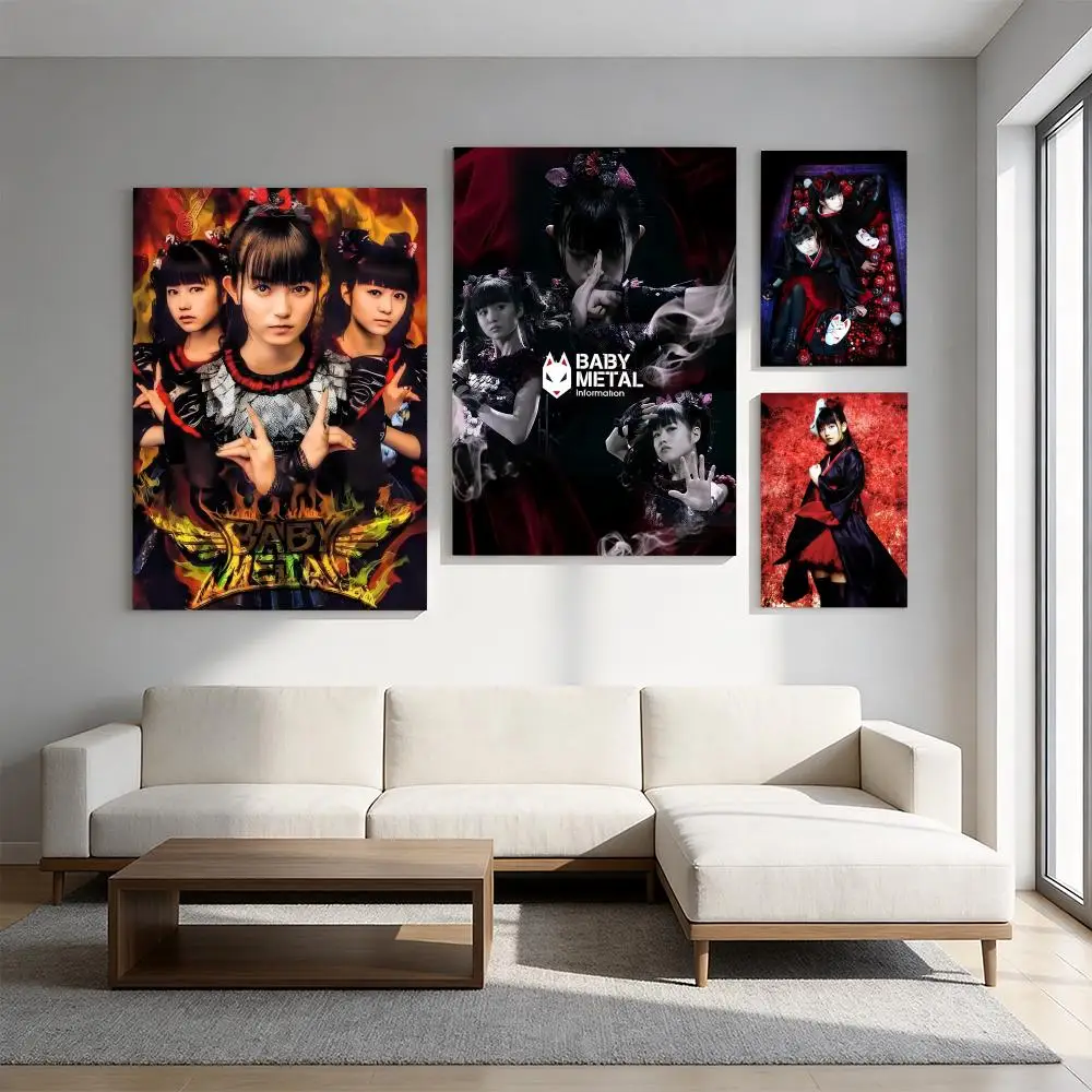 B-Babymetal Pop Group Music Star Poster Premium HD Self-Adhesive Wall Decor – Peel & Stick, Residue-Free