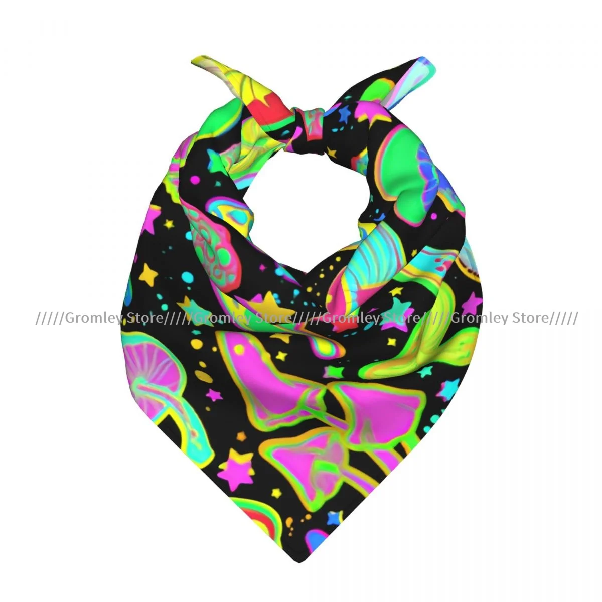 

Square Scarf Women Psychedelic Mushrooms Bandana Headscarf