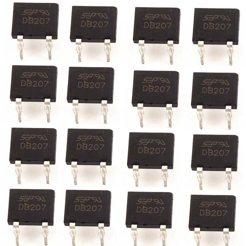 16 pcs DB207 DIP-4 Bridge Rectifier Diode Mini Through Hole Rectifier 2A 1000V for Led
