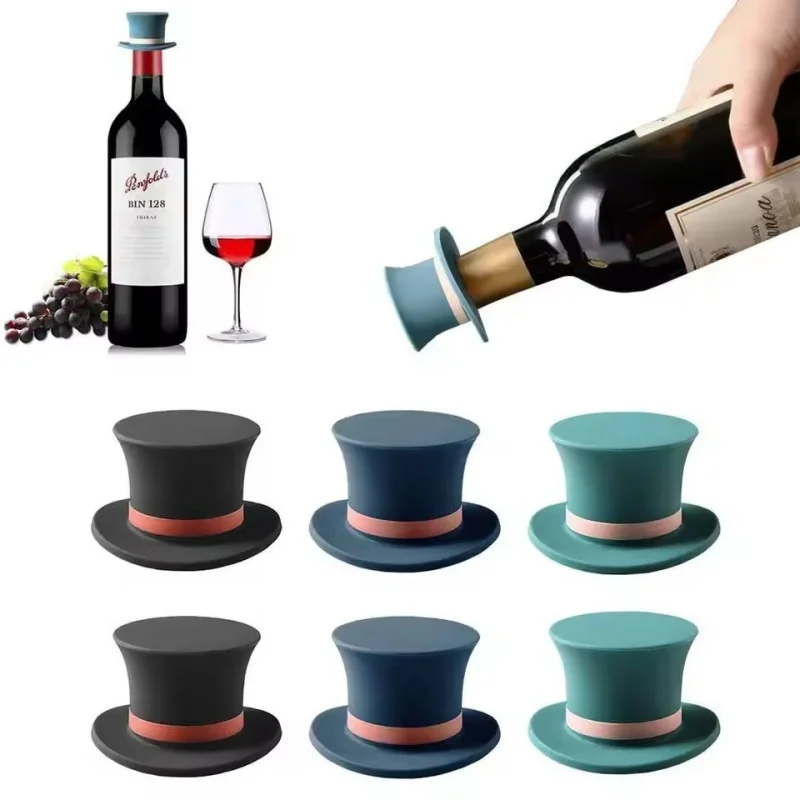 

New Magic Hat Wine Bottle Stopper Seal Cork Cover Silicone Wine Bottle Stopper Kitchen Tools