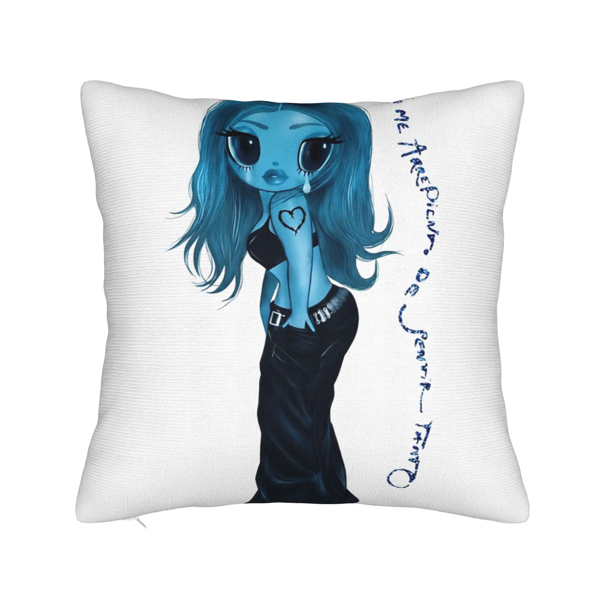 Pillow Cover Karol G No Me Arrepiento de Sentir Tanto  Novelty Pillow Case For Sofa Bedroom Home Decor Pillowcases