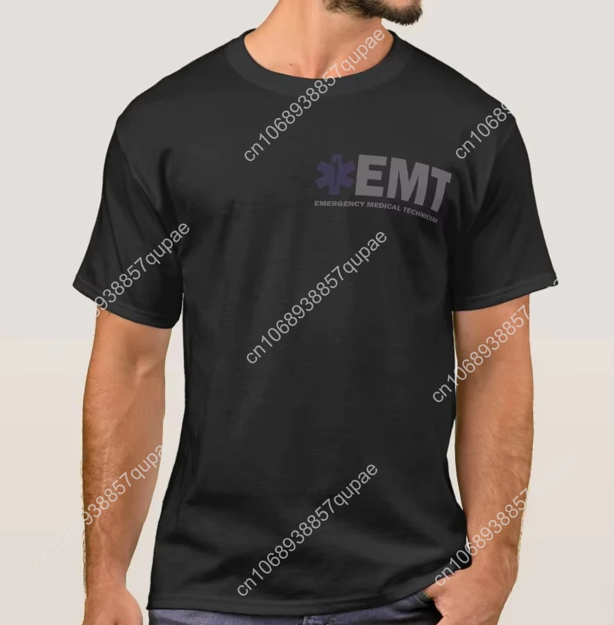 Estrela da vida paramédico médico EMT estilo tático subjugado camiseta. Algodão de alta qualidade, top respirável, camiseta casual solta