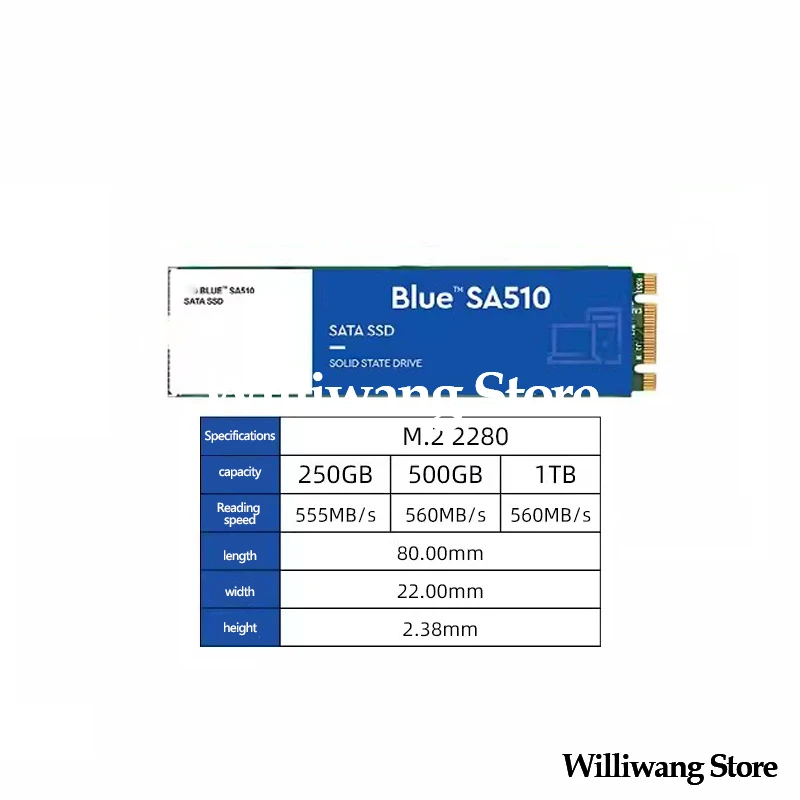 Original Digital BLUE SA510 500G 1T Notebook SSD Solid State Drive SA510 1TB Desktop laptop M. 2 interfaces 2280 SATA SSD