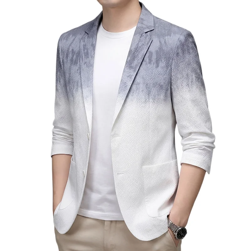 

Men's Premium Blazer Top Spring New Summer Gradient Cool Business Casual Sun Protection Jacket Minimalist Office Urban Wear