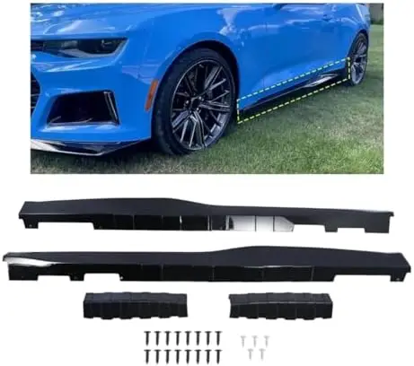 

ZL1 Style Side Skirts for Chevy Camaro 2016-2022 - Gloss Black ABS Body Kit