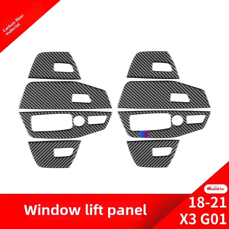 

Suitable for Bmw18-21New StyleX3 G01Interior Modified Pieces Window Button Panel Carbon Fiber Decorative Sticker