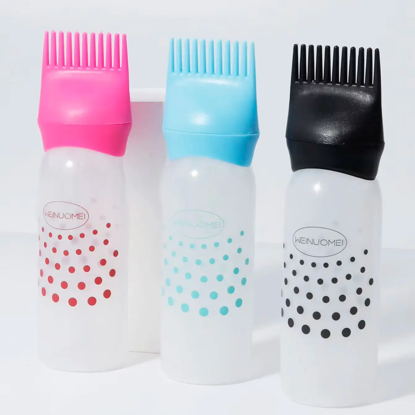 Hair dye comb bottle, polka dot appearance hair dye bottle, perm and hair styling tool, Special for Real Hair Wigs