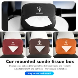 Car Tissue Box Holder Sun Visor Seat Back Accessories Suitable For Maserati Granturismo Quattroporte Levante Coupe GTS