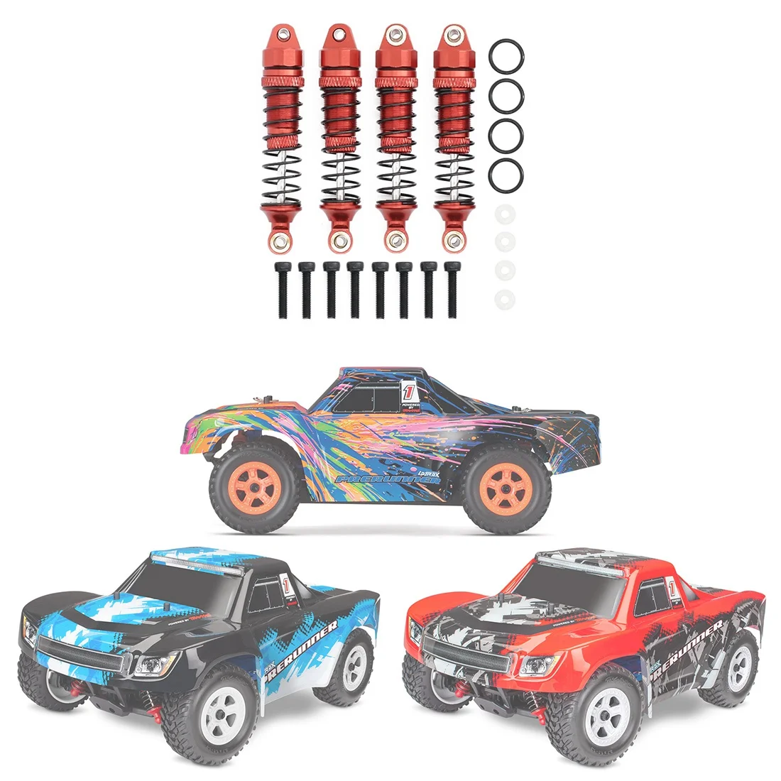 4Pcs Metal Front and Rear Shock Absorber for Traxxas LaTrax Teton Desert Prerunner SST 1/18 RC Truck Car Upgrade Parts,A