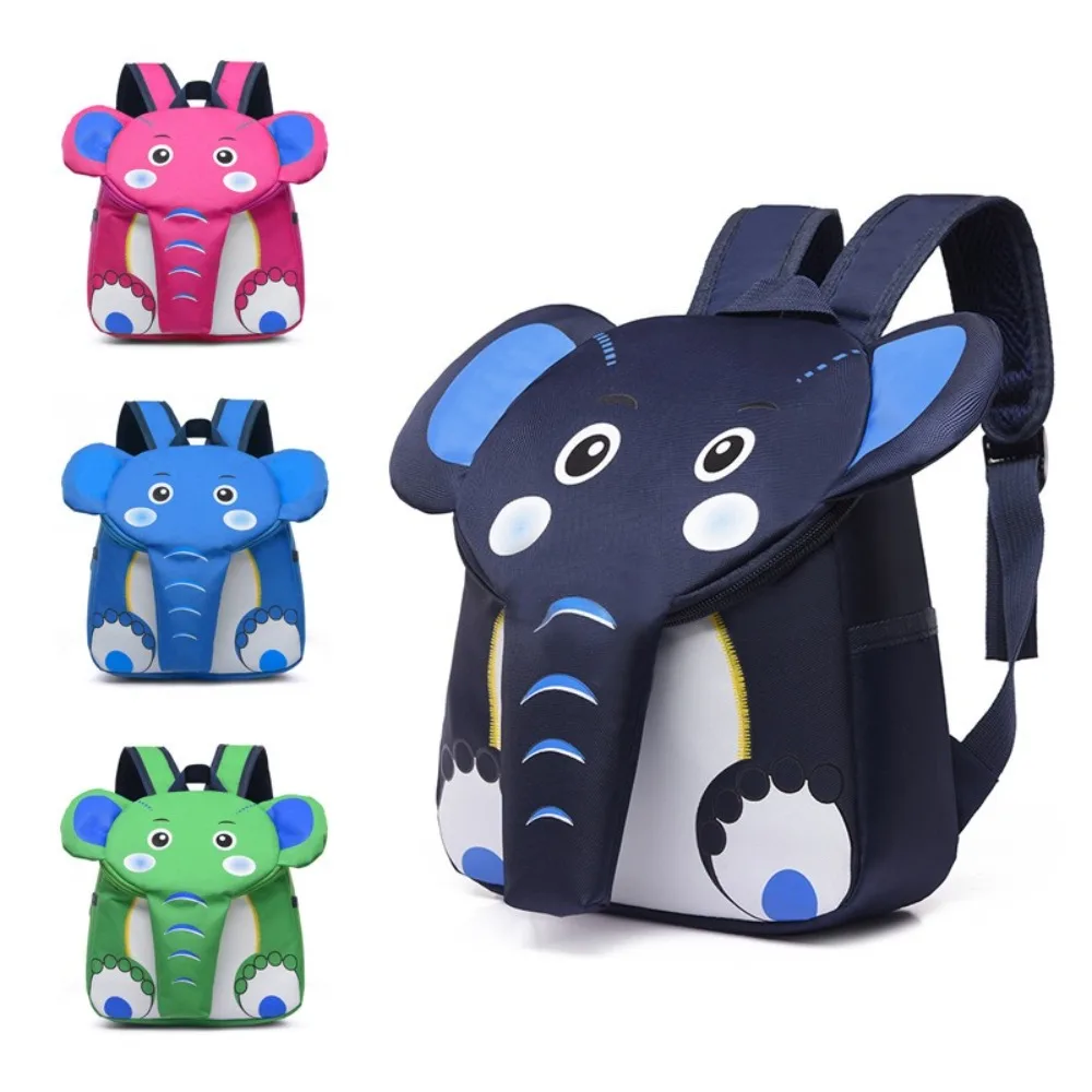 New Cute Children's Backpack Cartoon Elephant Kindergarten School Bag Lightweight Travel Shoulder Bag