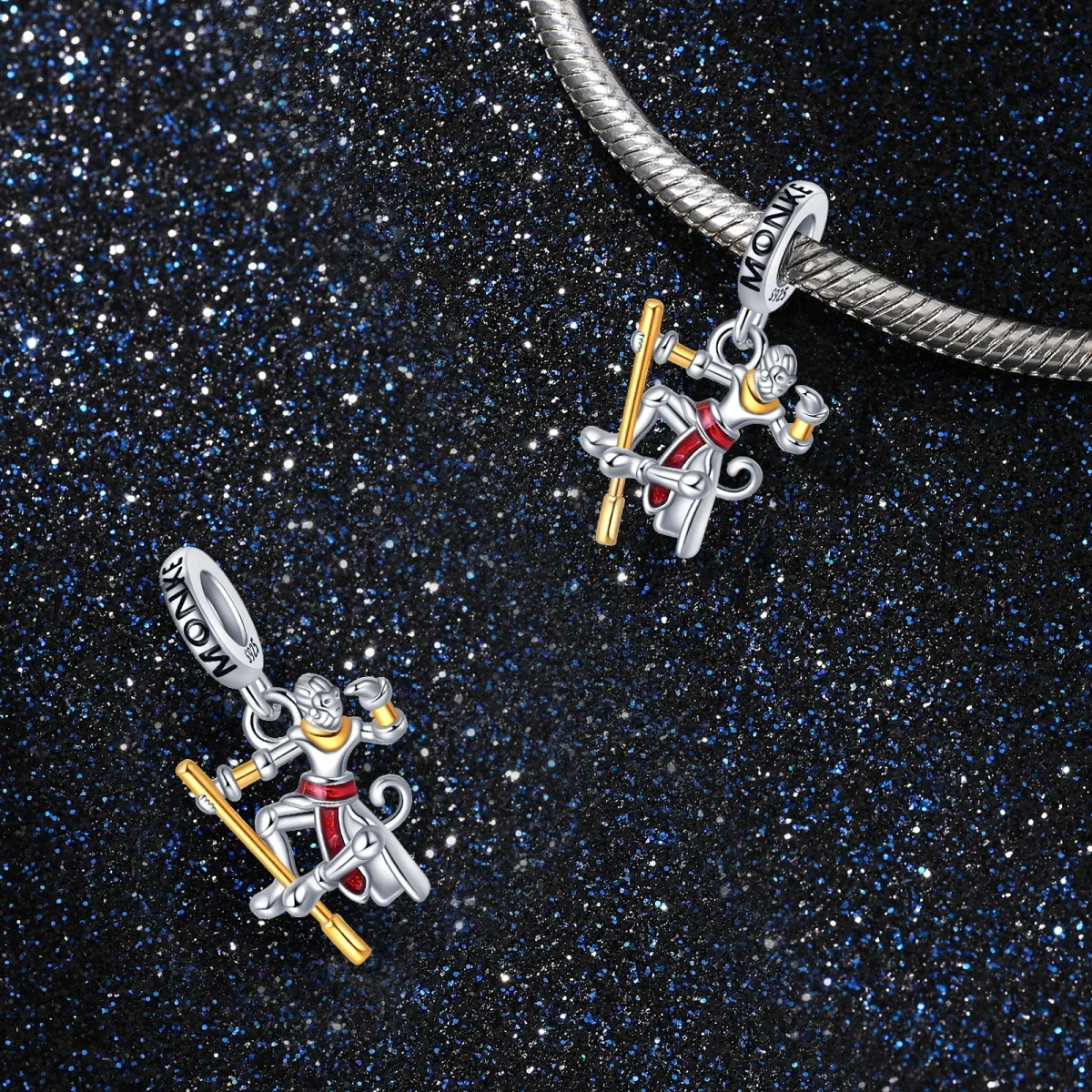 New S925 Silver Monkey King Wukong Beads Hero Charm Fit Original Bracelet DIY for Women Birthday Party Fine Jewelry Gift