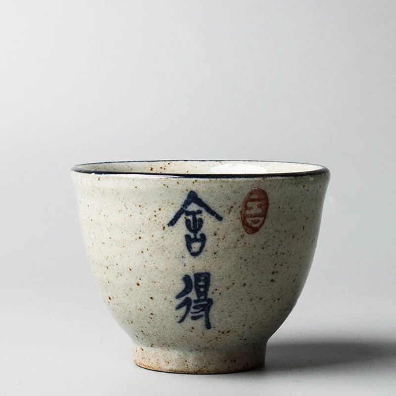6 Style Vintage Chinese Pottery Cups Beautiful Wine Tea Cup Set Teaware Calligraphy Tea Bowl Ceremony Antique Teacup Coffee Mugs