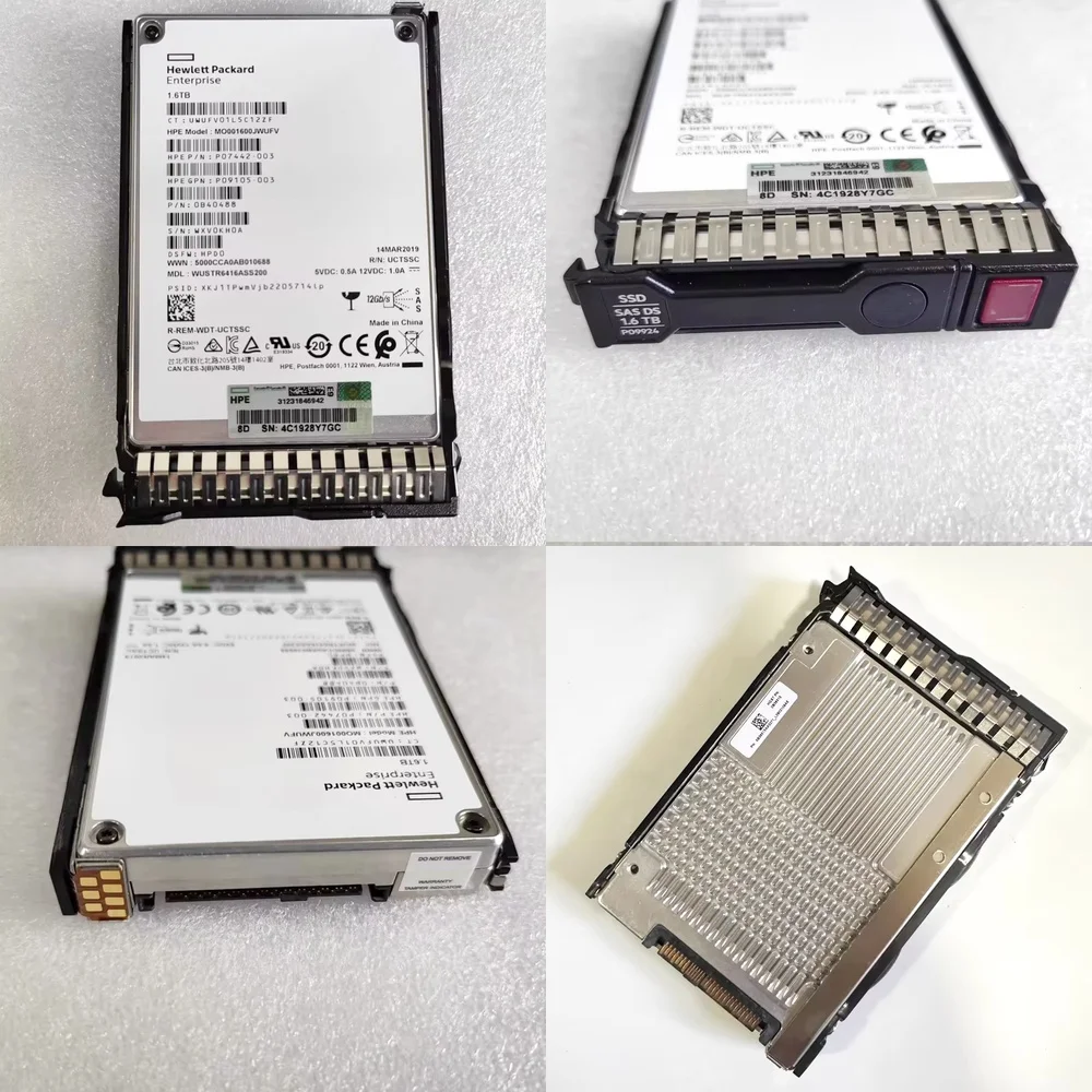 

Original Used 1.6TB 2.5in MLC SAS 12Gbps SSD for HPE G9 G10 Server Storage Upgrade Compatible with P09092-B21