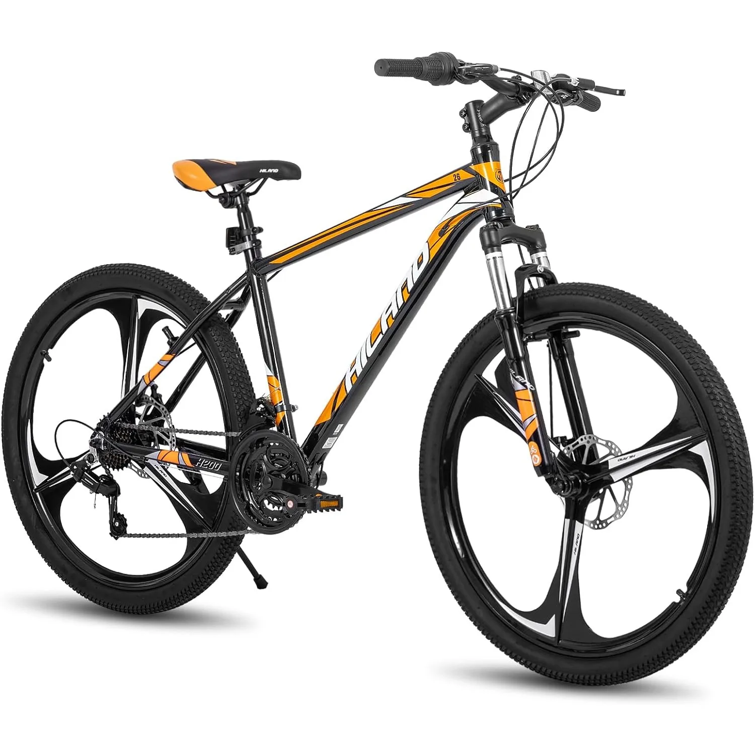 

Hiland Mountain Bike, 3-Spokes,Shimano 21 Speeds Drivetrain,Aluminum Frame 26 In Wheels, Disc-Brake Bike MTB Bicycle