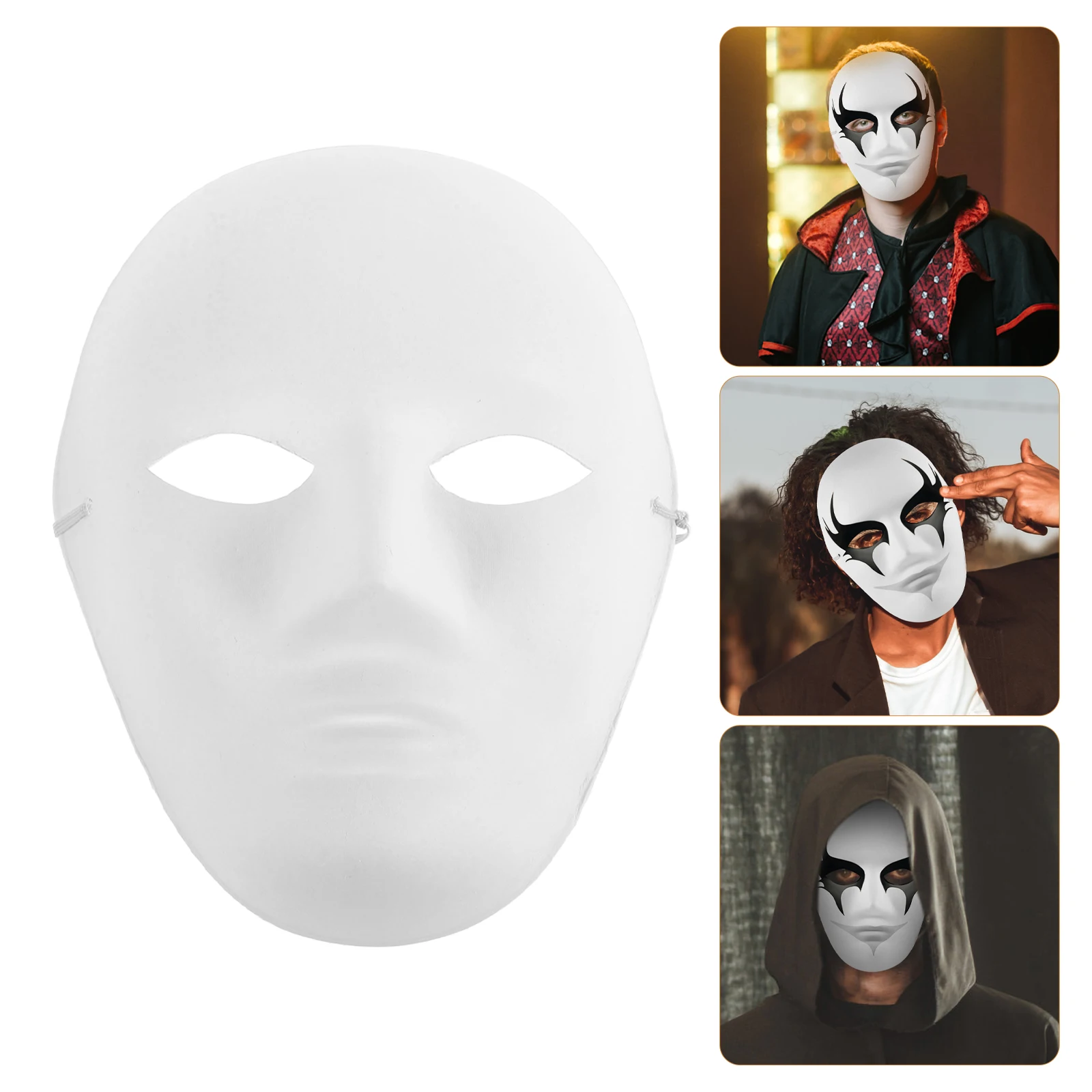 

10 Pcs Hand Painted Mask Prank Masquerade White Halloween Masks Face Paintable Adult Costume Half Manual Miss