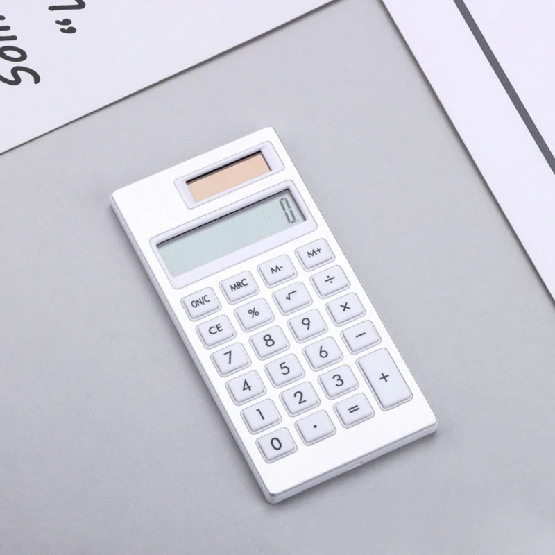 12Digits Small Calculator Quiet Operations Solar Calculator Students Calculations Creative Office Tool Quite Thin QXNF