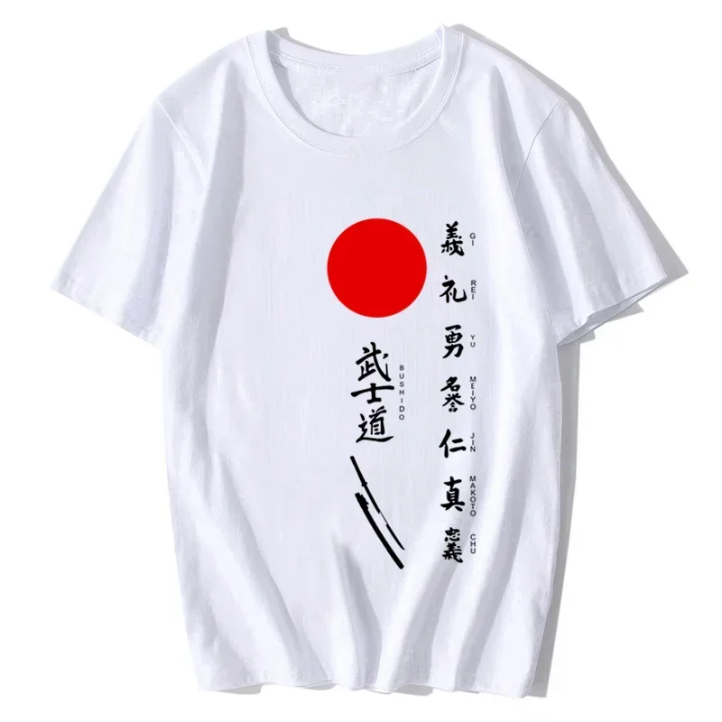 Футболка LE мужская с японским Kanji Samurai Bushido, футболки, летняя стильная свободная уличная одежда