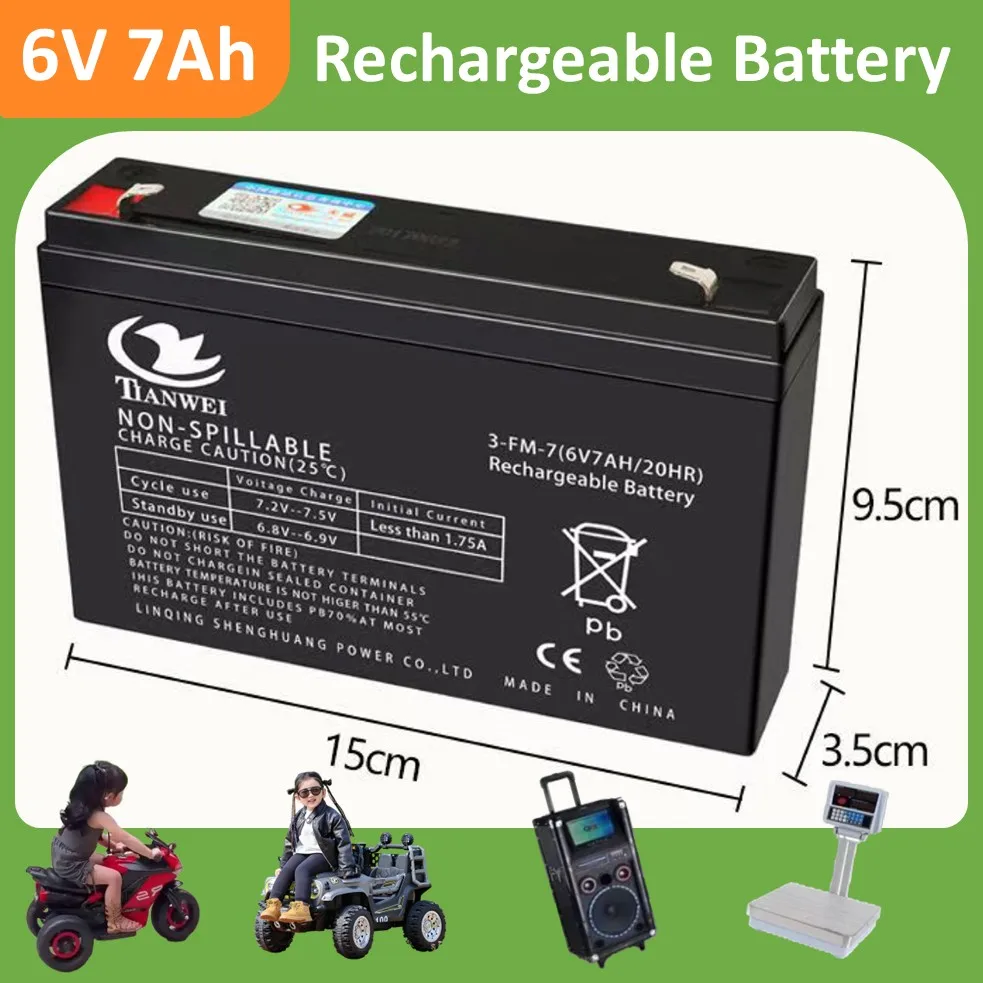 6V 12V 5000/7000/12000mAh loodzuur oplaadbare batterij, elektrische speelgoedautobatterijen voor kinderen, audio, elektronische weegschaal, sproeier