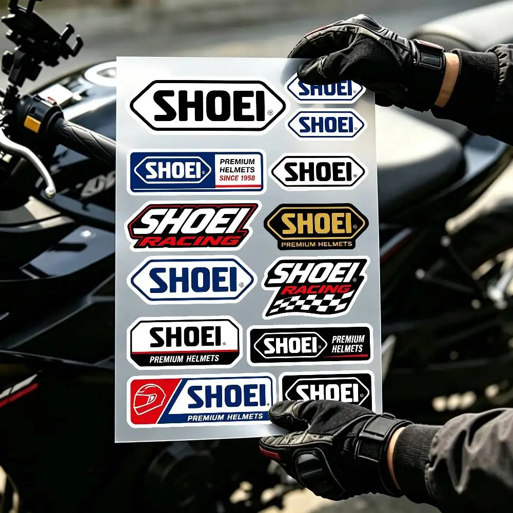 Creative Motorcycle SHOEI Stickers Waterproof for Motorbike Fuel Tank Helmet Box Scooter DIY Car Universal Decals