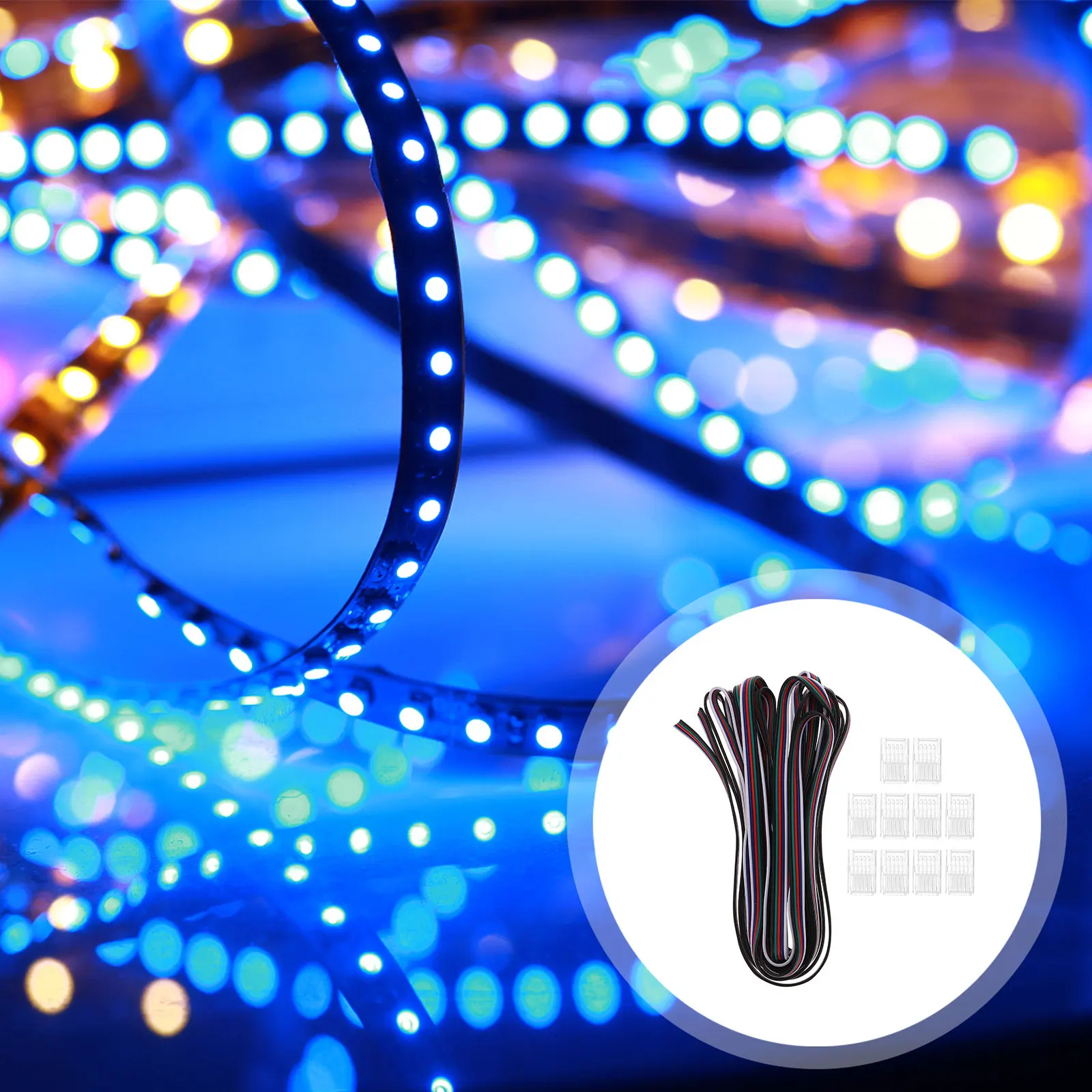 10Pcs LED Strip Connector Rgbw Corner ABS Solderless Quick Connection Light Connector Kit for 5 Pin Strip Lights