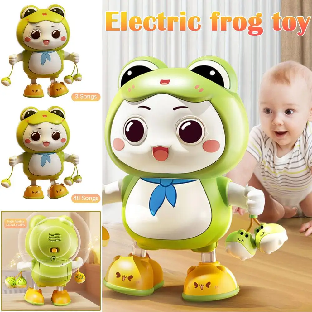 Animaux de compagnie électroniques avec musique légère, grenouille mignonne, jouets préscolaires, animal de dessin animé, cadeau d'apprentissage pour bébé, N9T3