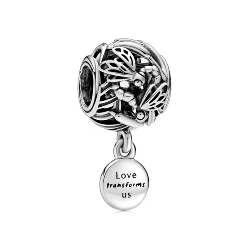 NOWOŚĆ Mały dom Latarnia Serce Klips i korona Dangle Charm Bead Fit Oryginalna bransoletka Pan 925 Sterling Silver Biżuteria DIY Prezent