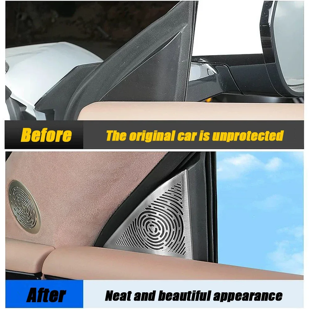 For Changan Avatr 07 2025 Car A-Pillar Speaker Grille Cover Stainless Steel Front Inner Triangle Speaker Audio Horn Cover Trim
