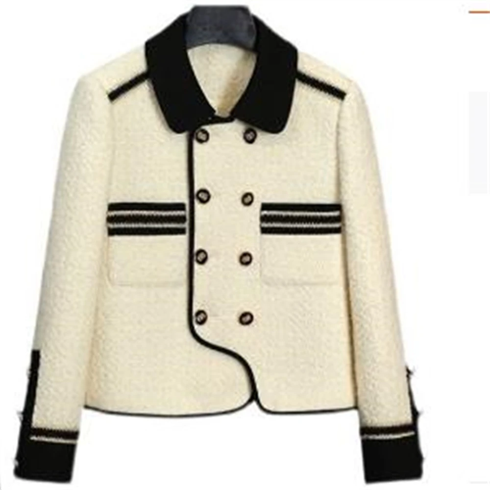 

Elegant Y2k Woolen Jackets Coat Fall Winter Slim Thick Turn Down Collar Wool Blend Casaco Warm Korean Single Breasted Abrigo