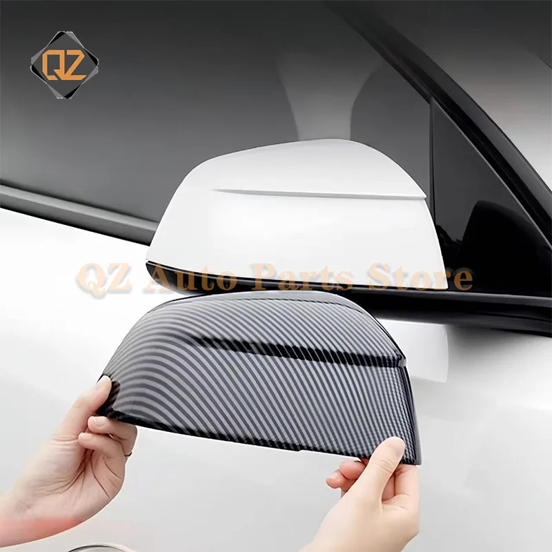 For Tesla Model Y Juniper Launch 2025 Car Paste Side Door Mirror Cover Auto Exterior ABS Sides Rearview Cover Carbon Fiber