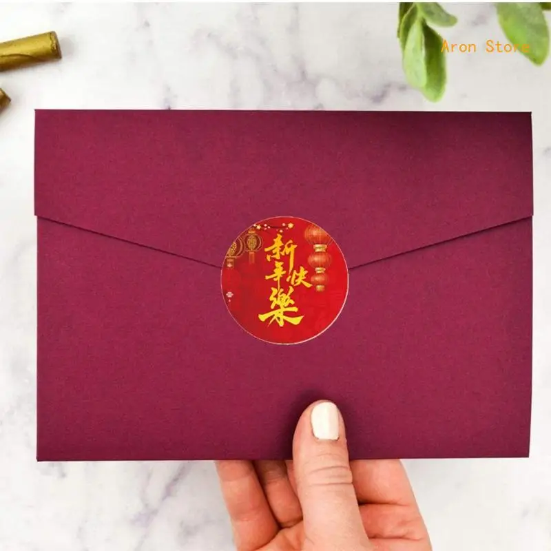 pz/rotolo 2024 Felice Anno Nuovo Adesivi Adesive Cinese Fu Etichette per Carte Busta Sigillo Favore Partito Regalo