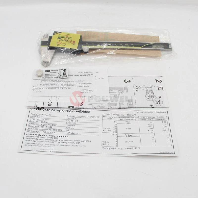 

Digital Caliper 500-151-30 Stainless Steel Electronic Vernier Caliper 0-150mm IP54 Waterproof with LCD Screen Measuring Tool