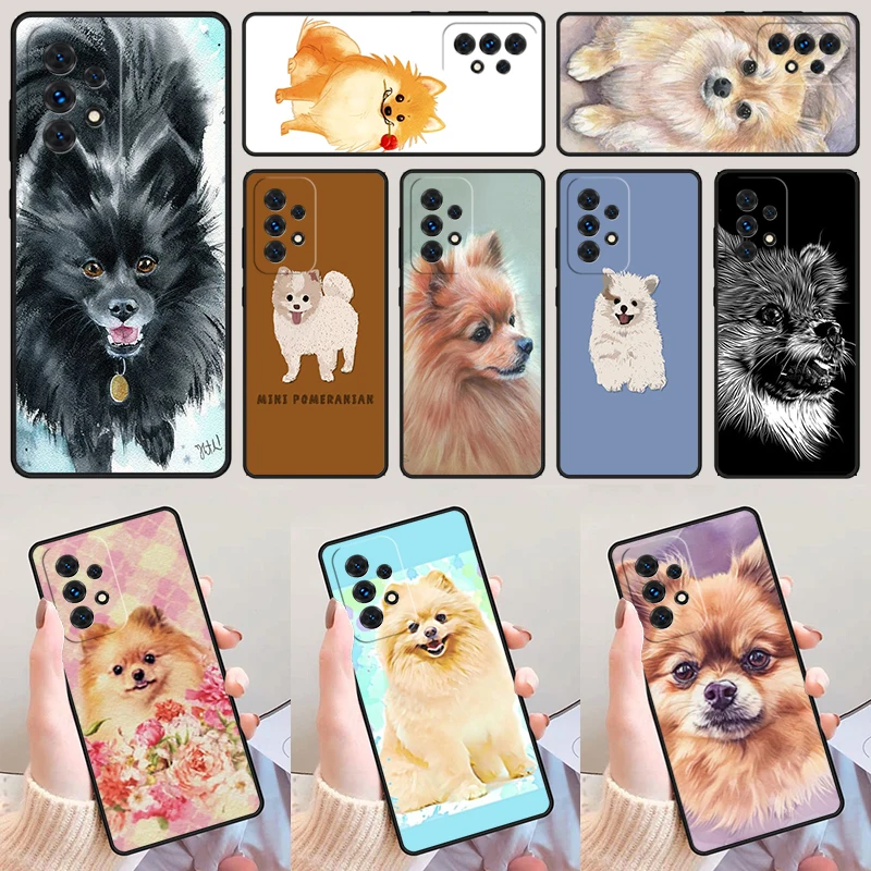 Pomeranian Watercolor Dog For Samsung A52 A72 A73 A20e A21S A50 A70 A11 A12 A42 A31 A40 A51 A71 A32 A80 A91 Phone Case Cover