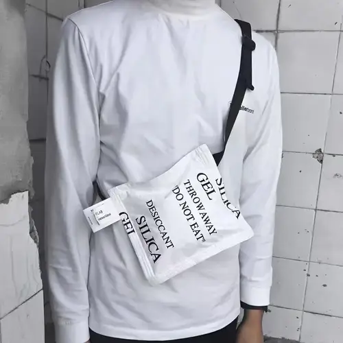 Simulated Desiccant Women Bag Dupont Paper Shoulder Bags 2024 Fashion Letter White Small Crossbody Bag Chest Bag Purse Phone - Image 2