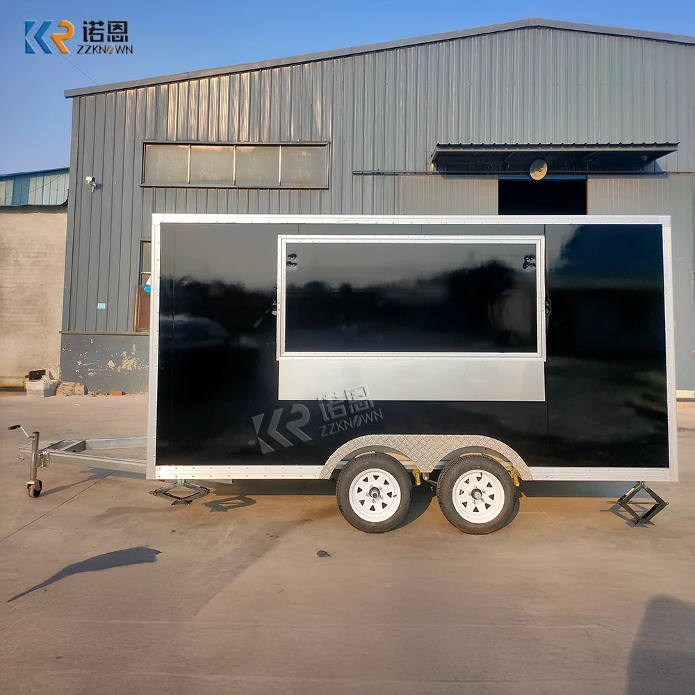 Customized Mobile Street Food Trailer Custom Built Hamburger Snack Cart Bbq Grill Barbecue Fast Food Truck Fully Equipped
