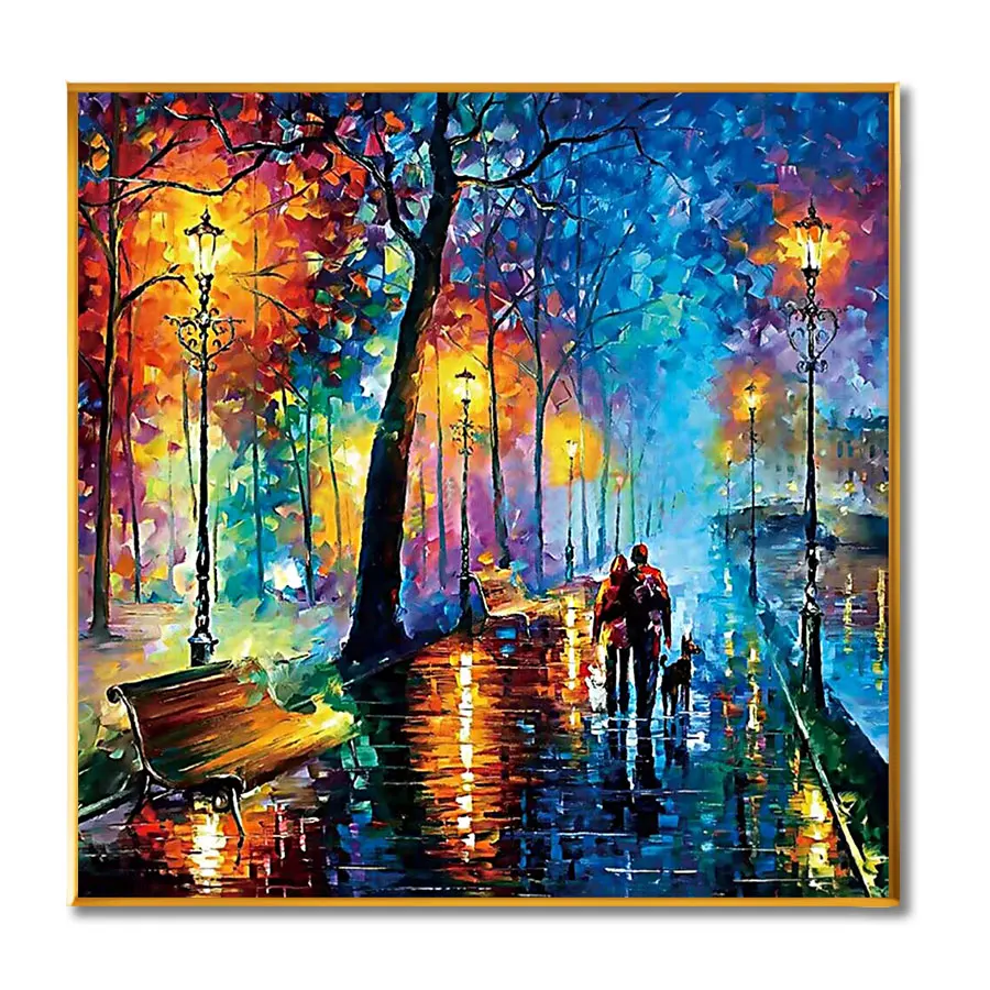 Original Art Hand-Painted Modern Abstract Street Art Palette Knife Oil Painting Style Canvas Home Motel Wholesale Hotel Decor